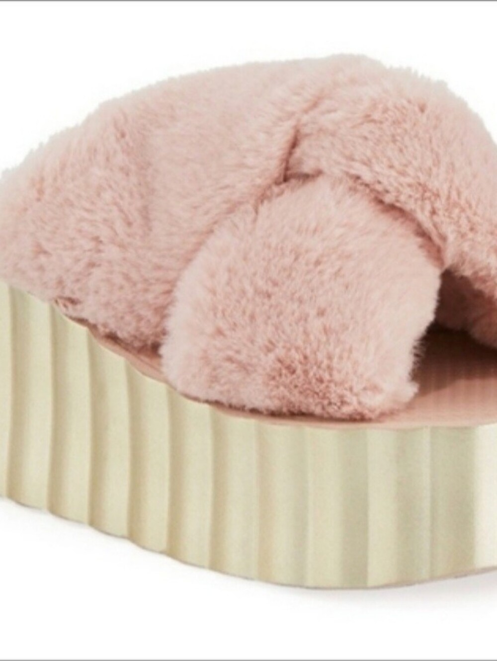 Tory Burch Blush Faux Fur Platform Slide